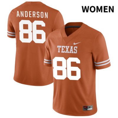 Texas Longhorns Women's #86 Paxton Anderson Authentic Orange NIL 2022 College Football Jersey ATC51P7P